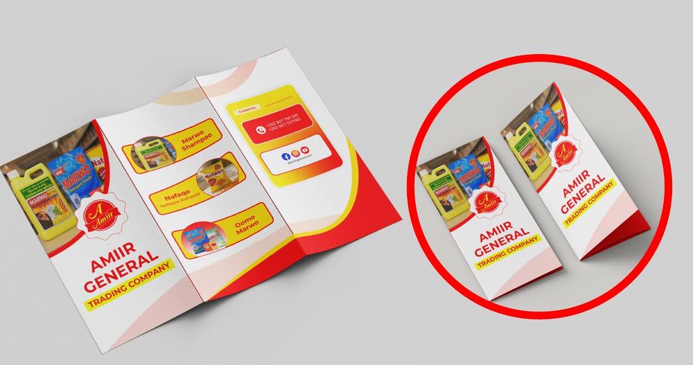 Folded product brochure designed for Amiir Group General Trading